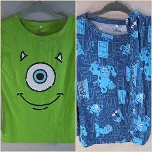 Disney Monsters Inc Posh Peanut Bamboo Pajama Set 2T Sulley Mike Blue